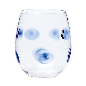 VIETRI DROP BLUE STEMLESS WINE GLASS,DRP-5421