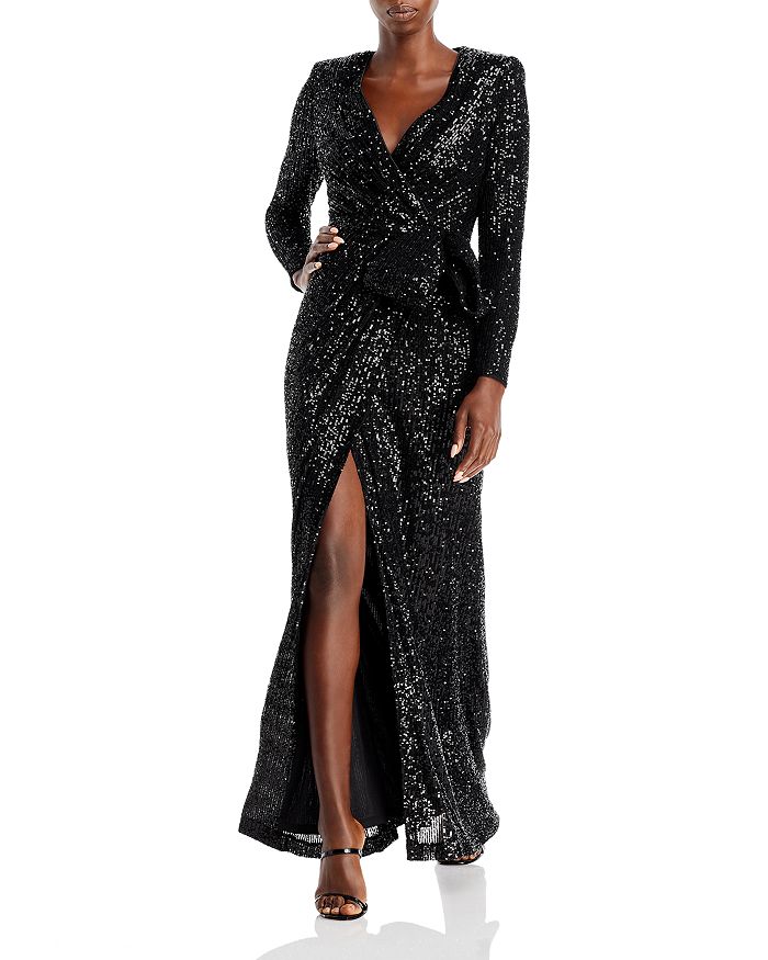 Eliza J - Sequined Wrap Gown