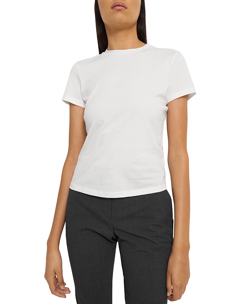 Theory Apex Crewneck Short-sleeve Tiny Tee In White