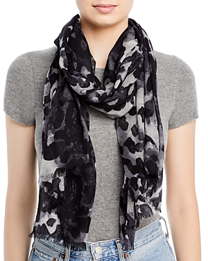 Bloomingdale's Aqua Abstract Camo Scarf - 100% Exclusive In Black/gray