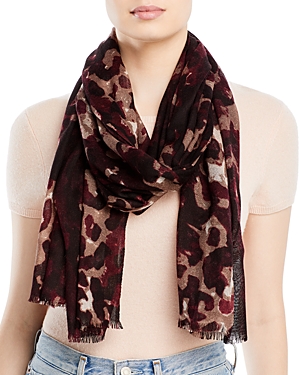 Bloomingdale's Aqua Abstract Camo Scarf - 100% Exclusive In Bordeaux