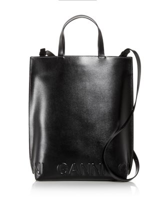 ganni leather bucket bag