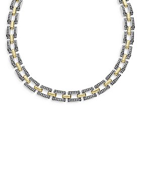 LAGOS - 18K Yellow Gold & Sterling Silver High Bar Link Statement Necklaces
