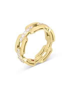 Roberto Coin - 18K Yellow Gold Navarra Diamond Chain Link Statement Ring