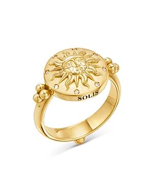 Shop Temple St Clair 18k Yellow Gold Celestial Diamond Sole Ring