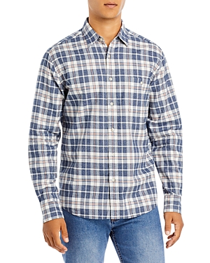 Faherty Organic Cotton Stretch Featherweight Flannel Plaid Button Down Shirt