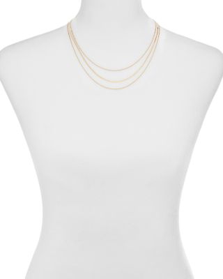 Ball & Herringbone Chain Layered Necklace in 14K Gold Plated Sterling Silver, 16"-18"