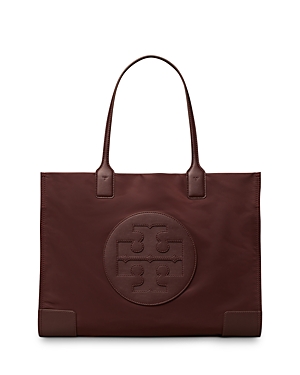 Tory Burch Ella Logo Tote In Tempranillo