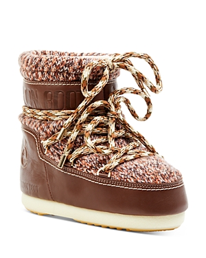 Chloe Moon Boot x Chloe Knit & Leather Snow Boots