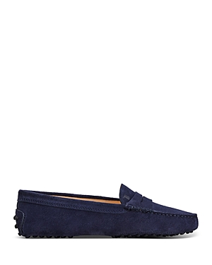 Tod's Women's City Gommino Drivers In Dark Blue Suede