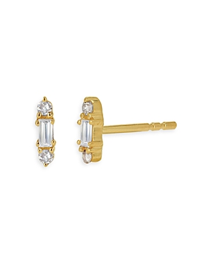 Moon & Meadow 14k Yellow Gold Diamond Baguette Stud Earrings
