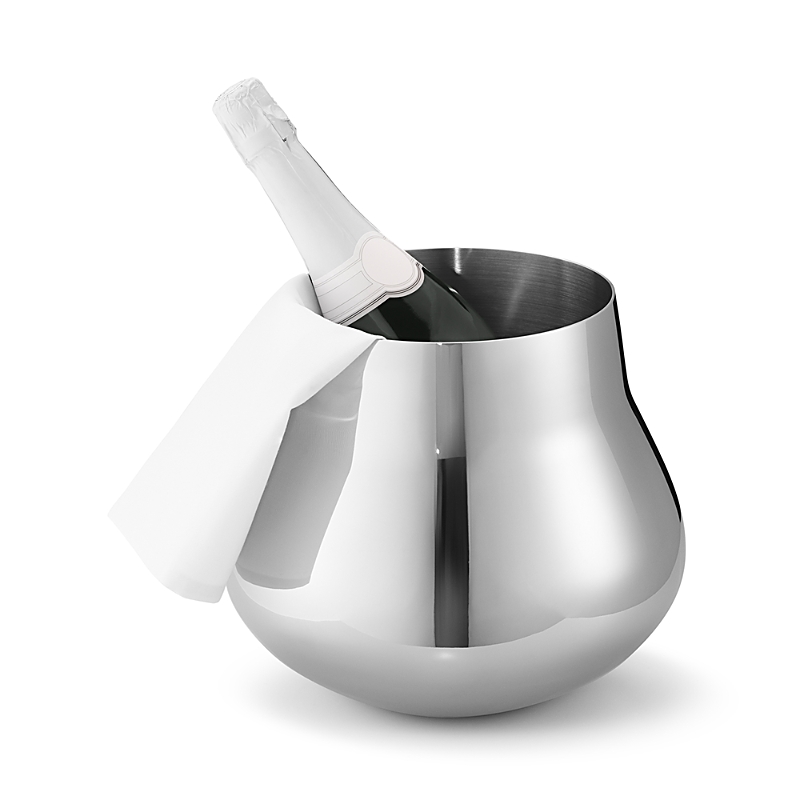 Georg Jensen Sky Polished Stainless-steel Wine Cooler 7.5l In Silver