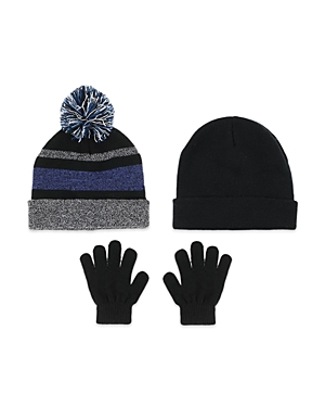 Capelli Boys' 3 Pc. Hats & Gloves Set - Big Kid In Blue Multi