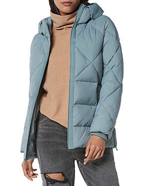 Marc New York Andrew  Kalypso Powder Touch Puffer Hooded Coat In Riptide