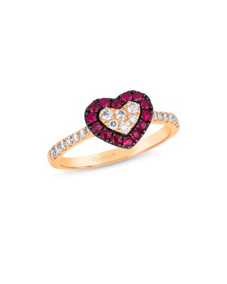 champagne diamond heart ring