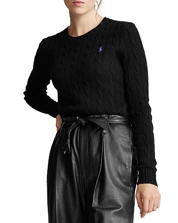 Ralph Lauren Cable Knit Merino Wool & Cashmere Crewneck Sweater |  Bloomingdale's