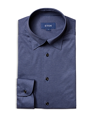 Eton Contemporary Fit Jersey Knit Shirt In Blue