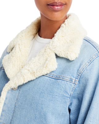 MOTHER The Off The Grid Sherpa Denim Bomber Jacket | Bloomingdale's