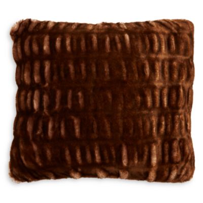 Hudson Park Collection - Sculpted Faux Fur Decorative Pillow - 100% Exclusive