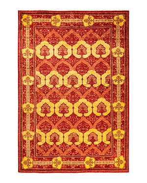 Bloomingdale's Arts & Crafts M1675 Area Rug, 6' X 9' In Red