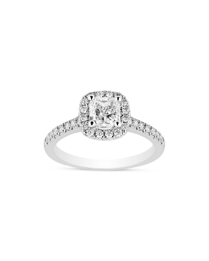 Bloomingdale's - Certified Diamond Cushion Cut Halo Engagement Ring in 18K White Gold, 1.0 ct. t.w. - 100% Exclusive