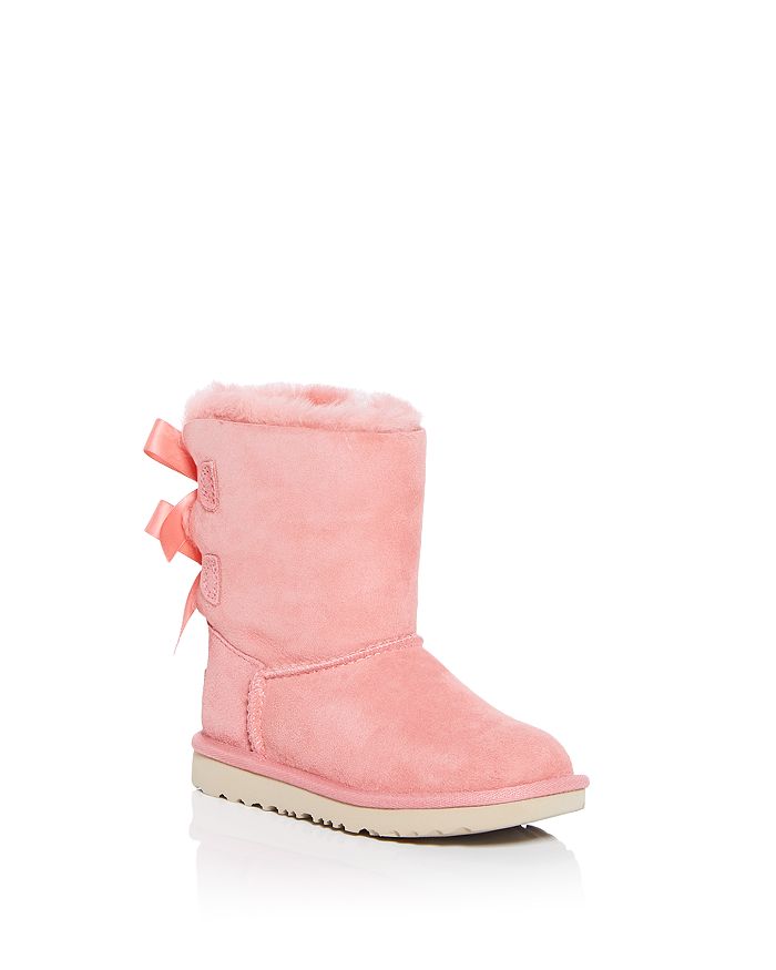 Ugg Girls' Bailey Bow Ii Shearling Boots- Walker, Toddler, Little Kid, Big Kid In Pink Blossom