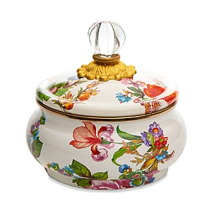 MACKENZIE-CHILDS FLOWER MARKET SQUASHED POT WITH LID,89223-95