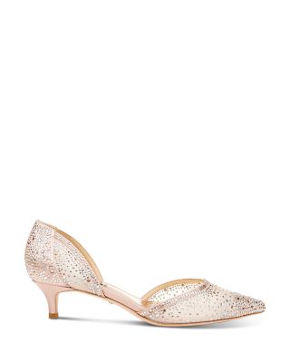 embellished pumps low heel