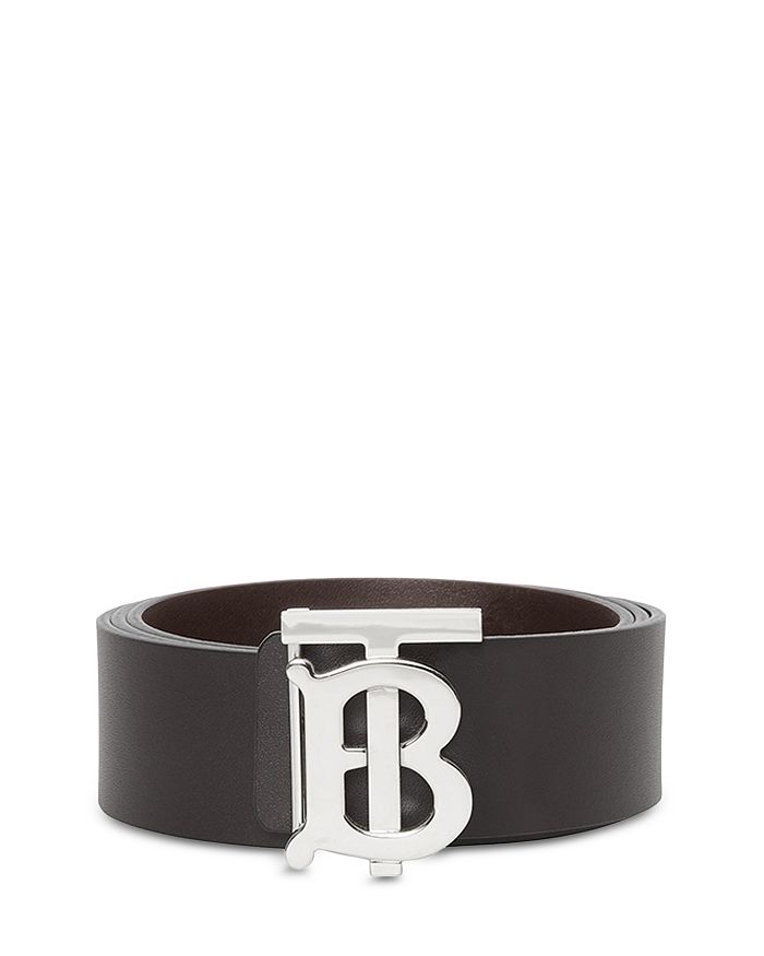 Burberry Reversible Monogram Motif Leather Belt, Black