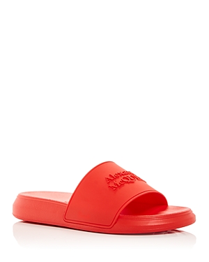 ALEXANDER MCQUEEN ALEXANDER MCQUEEN WOMEN'S LOGO SLIDE SANDALS,666983W4QS0