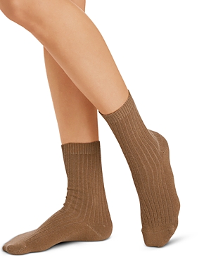 Hanro Luxurious Crew Socks In Cinnamon