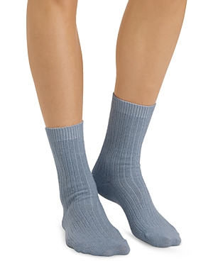 Hanro Luxurious Crew Socks In Clematis Blue