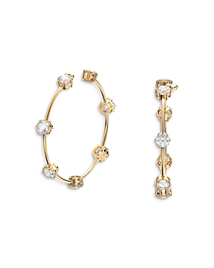 Swarovski Constella Cubic Zirconia Station Hoop Earrings In White