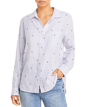 Rails Rocsi Flock Star Stripe Shirt Colour: Blue In Flocked Li