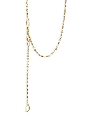 18K Yellow Gold Covet Diamond Caviar Bead Solitaire Pendant Necklace, 16-18"