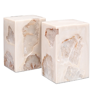 Shop Jamie Young Slab Stone Bookends, Set Of 2 In Cream