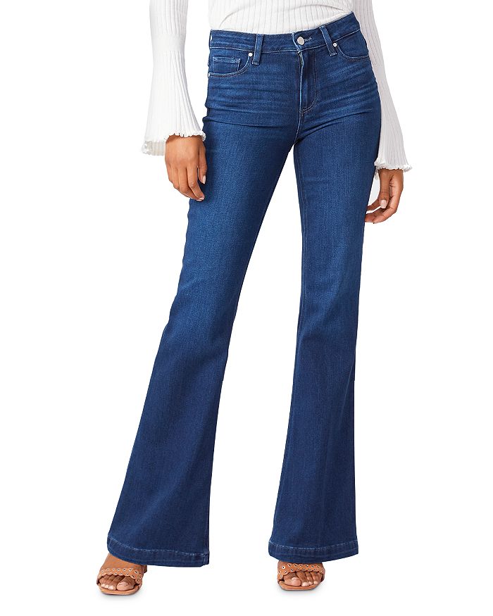 PAIGE Genevieve High Rise Flare Jeans in Model | Bloomingdale's
