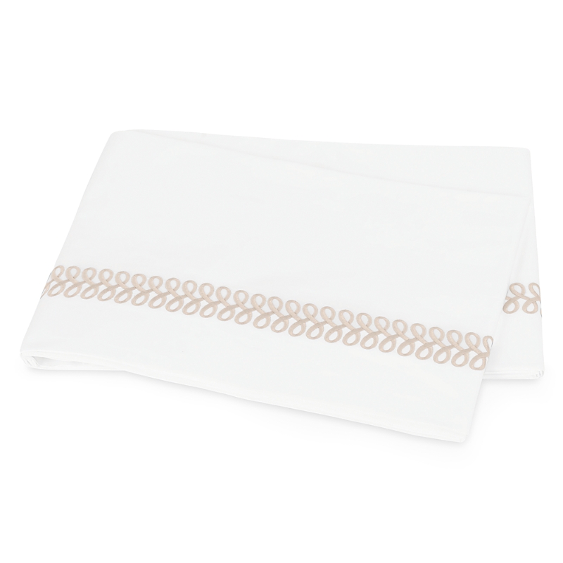 Matouk Astor Braid Flat Sheet, Full/queen In Dune