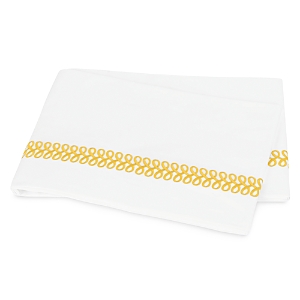 Shop Matouk Astor Braid Flat Sheet, Full/queen In Lemon