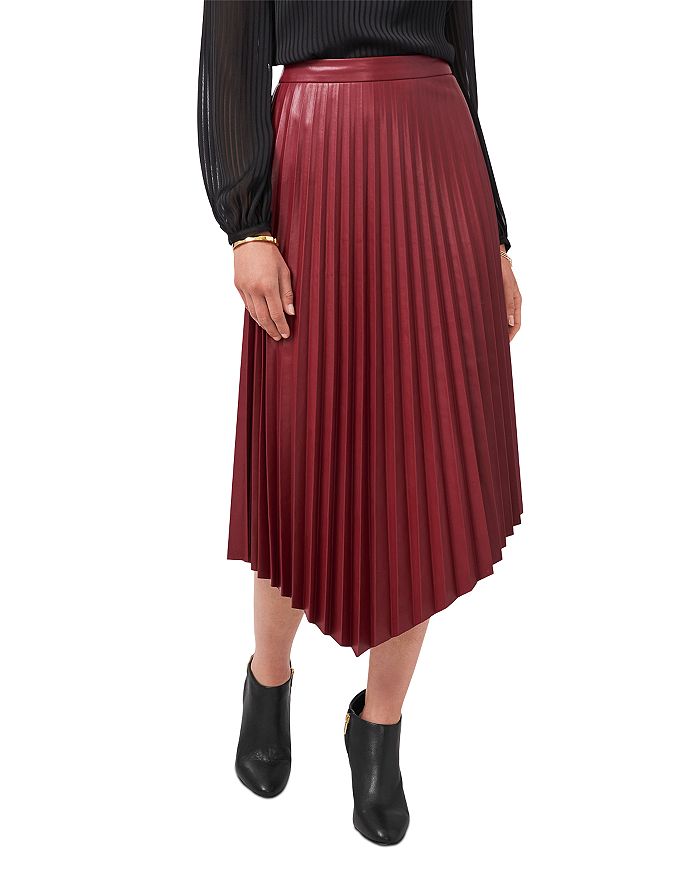 VINCE CAMUTO - Asymmetric Hem Faux Leather Skirt