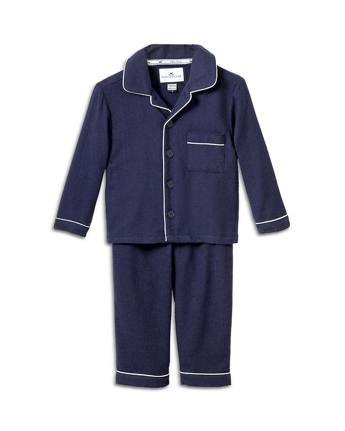 Shop Petite Plume Unisex Flannel Pajama Set - Baby, Little Kid, Big Kid In Navy