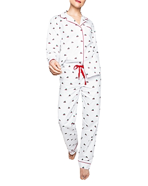 Petite Plume Cotton Holiday Journey Pajama Set In White