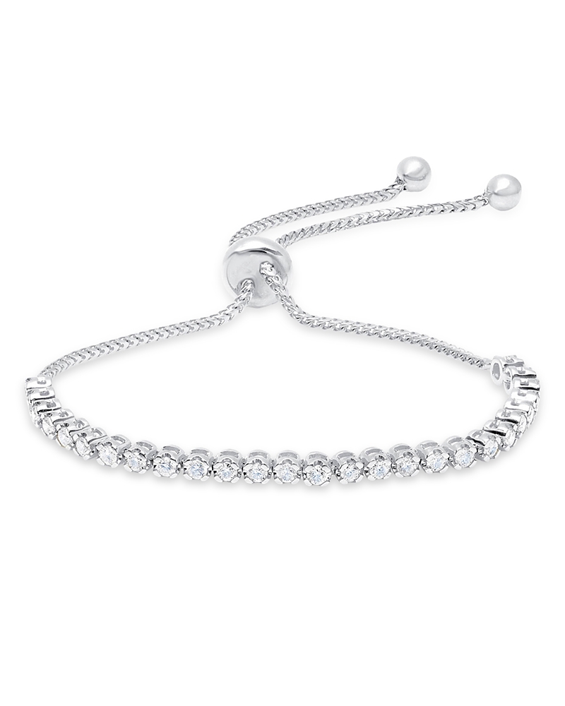 Graziela Gems Gems 18k White Gold Diamond Bolo Bracelet In White