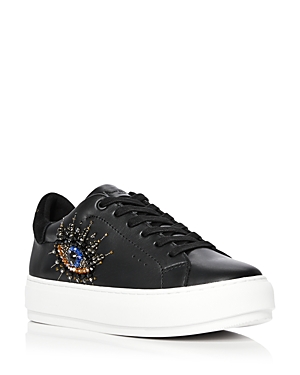 Kurt Geiger Laney Eye Sneaker In Black Leather