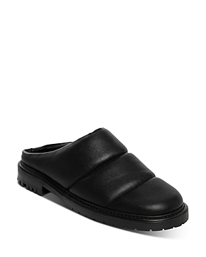 Staud Astro Quilted Vegan Leather Mules In Black