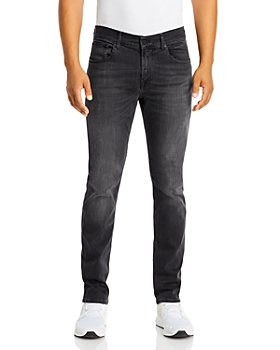 7 For All Mankind - Luxe Performance Plus Slimmy Tapered Slim Fit Jeans in Washed Black