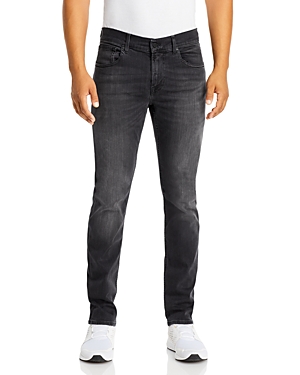 7 For All Mankind Luxe Performance Plus Slimmy Tapered Slim Fit Jeans in Washed Black