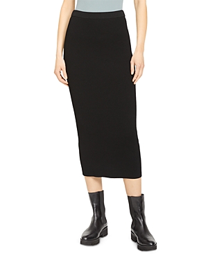 Theory High-waisted Pencil Skirt In Black