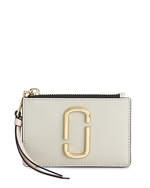 Marc Jacobs Top Zip Leather Multi Card Case In Dust Multi/gold