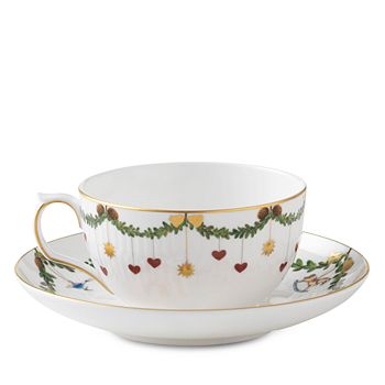 Royal Copenhagen - Star Fluted Christmas Teacup & Saucer